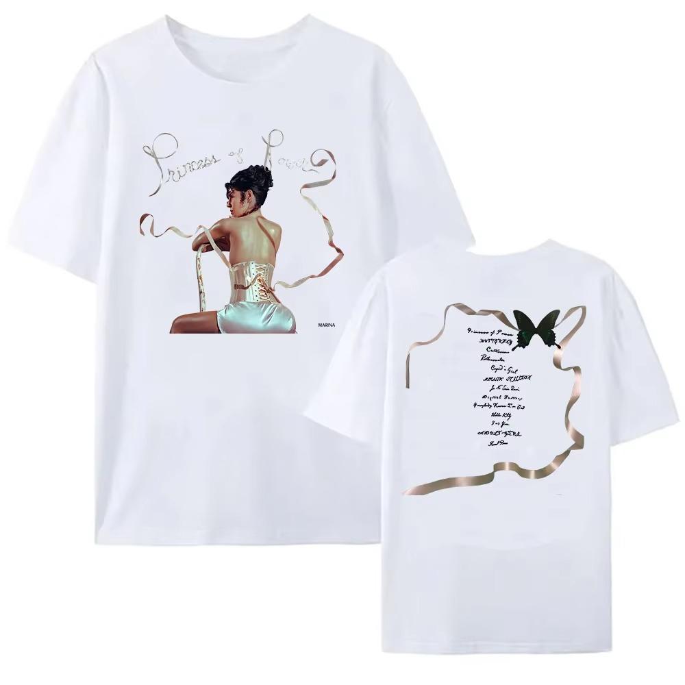 Women Clothing MARINA PRINCESS OF POWER Album Printing T-shirt Summer Cotton Soft Unisex Streetwear T Shirt for Female Graphic