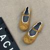 Fashion retro gentle bow Mary Jane single shoes women's 2025 summer new one-word buckle lace ballet shoes