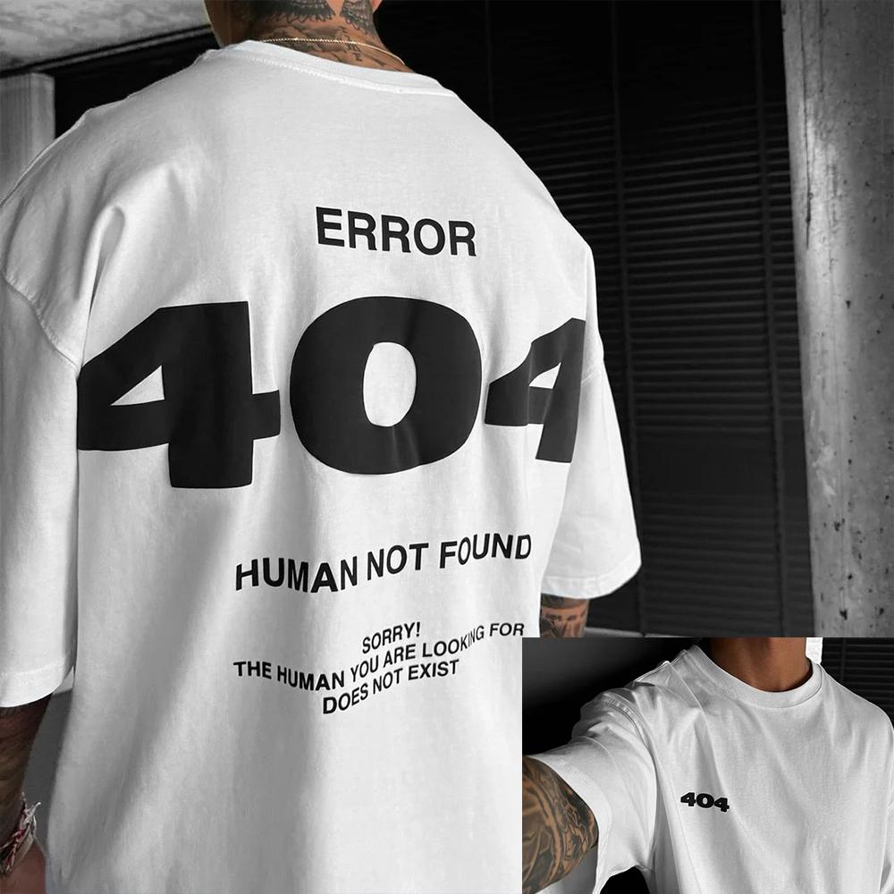 404 Graphic Men's T-Shirt Letter Printed Short Sleeve T Shirt for Men Summer Harajuku Street Y2K Cotton Tops Casual Clothing