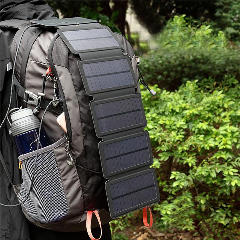Foldable Solar Charger Outdoor Emergency Solar Panel for Phone Battery Travel Hiking Camping USB Portable Power Cell Charger