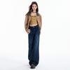 Dam 2025 Höst Retro Vida Ben Låg Midja Lätt Utsvängda Lösa Jeans