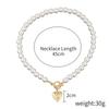 Pearl Necklace Crystal Heart Necklace Fashion Korean Wave Shiny Clavicle Chain Necklace Women Trending Party Gifts 25