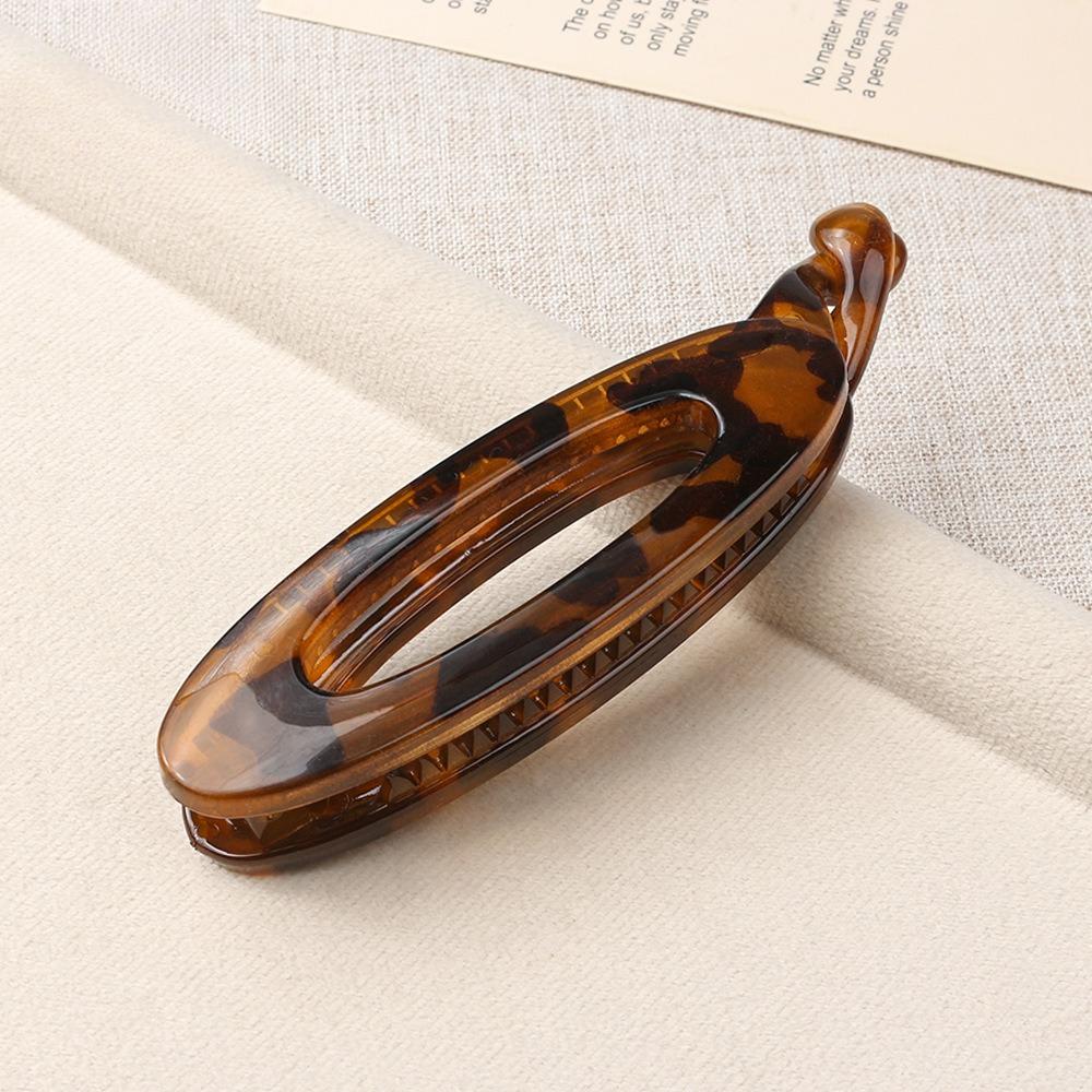 Leopard Print Banana Clip Oval Anti Slip Ponytail Clip Fashion Versatile Hair Clamp Headwear Hair Accessories Korean Headwear