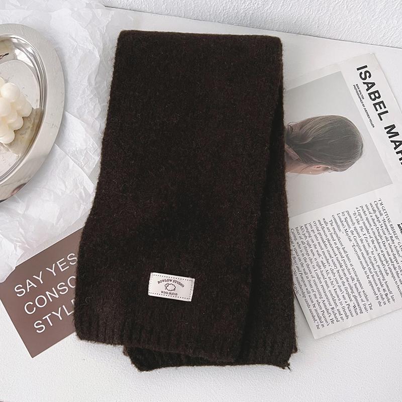 Women'S Winter Scarves Cashmere Scarf Girl Black Ladies Winter Wool Scarf Solid Color Scarves Warm Cold-Proof Poncho