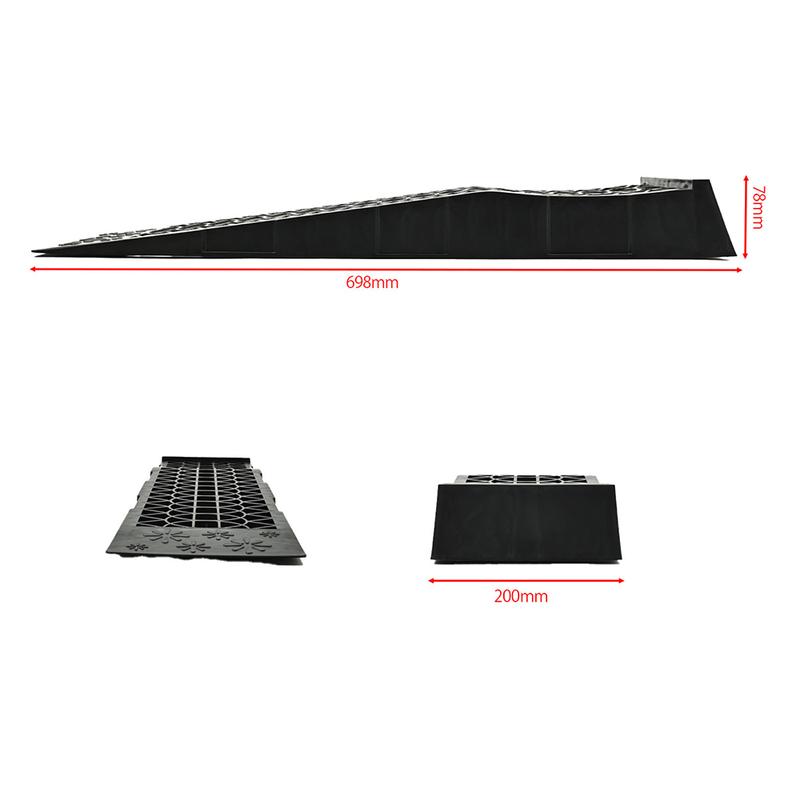 2pcs 3T Capacity Heavy Duty Car Ramps 70cm Plastic Portable Loading Access Ramps Lift Repair Maintenance Jack Lift Tool