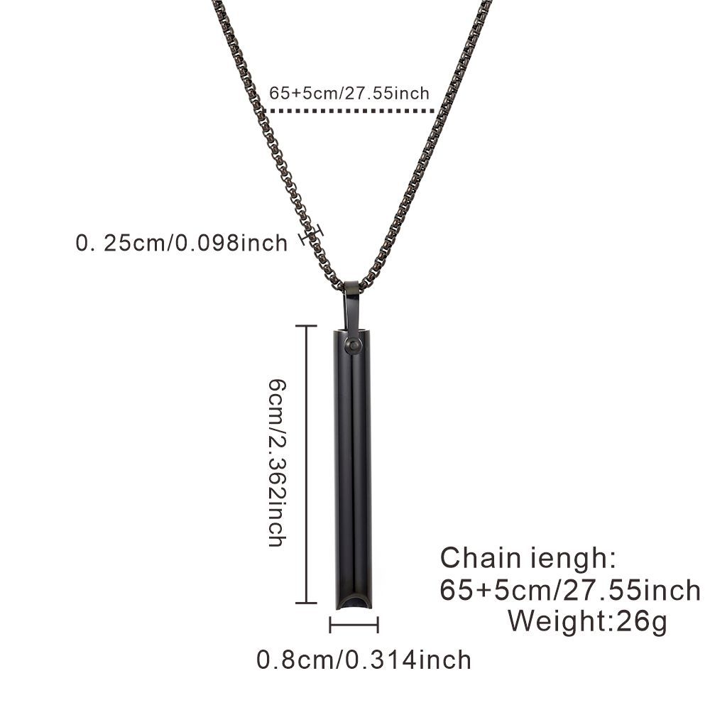 Stainless Steel Anxiety Breathe Easy Necklace Mindfulness Breathing Necklace Breathlace for Natural Calm & Stress Relief Box