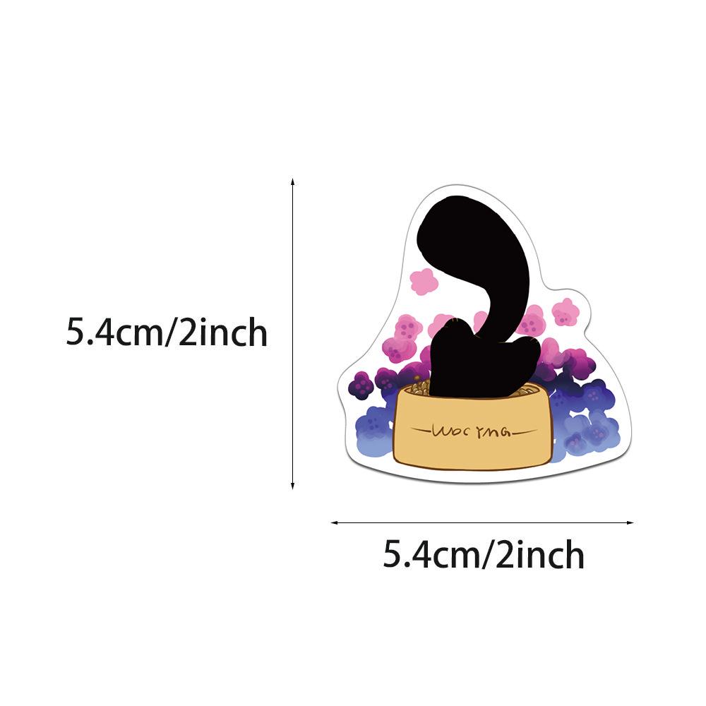 50pc Set: Pride Black Cat Cartoon Stickers for DIY Phone Case & Water Bottle Decor