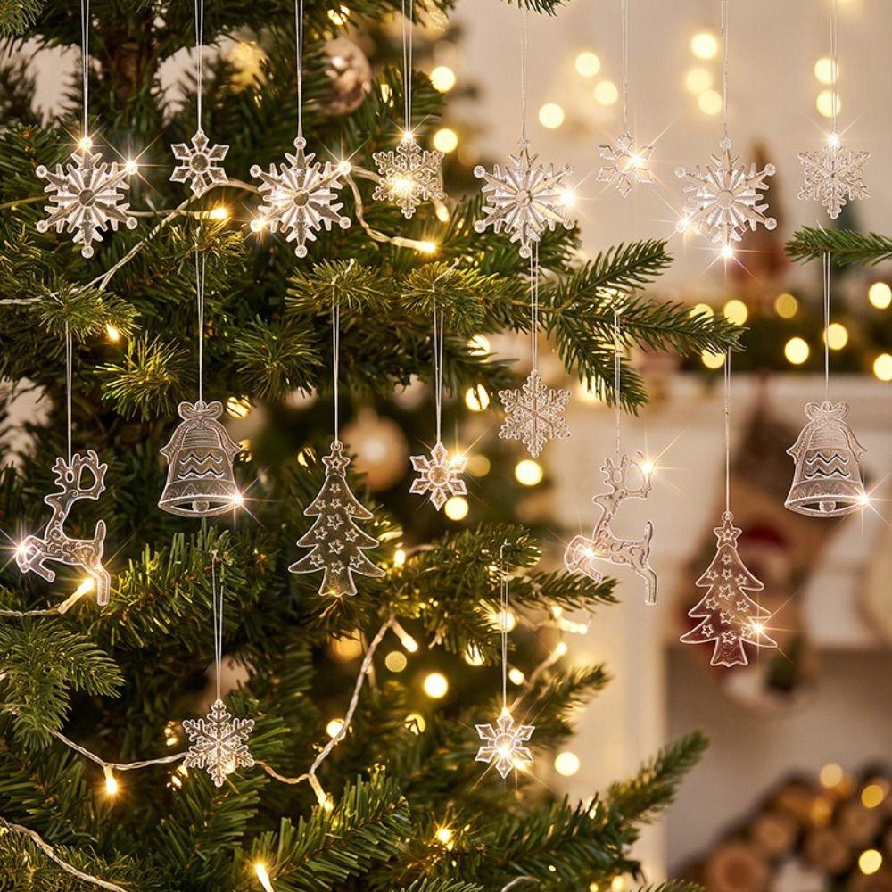 Crystal Ice Drop Snowflake Pendant Decorations Tree Hanging Decorations Party Supplies