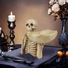 1pc Resin Skull Tray Decorative Ornament - Versatile Indoor/Outdoor Halloween Decoration,Creative Room Accent, Ideal Holiday Gif