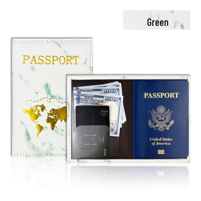 Customizable Marble Gold Foil Passport Holder with Multi-color Options