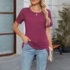 Women's Fashion Casual T Shirt Spring Summer Short Sleeve Round Neck Lace Tops New