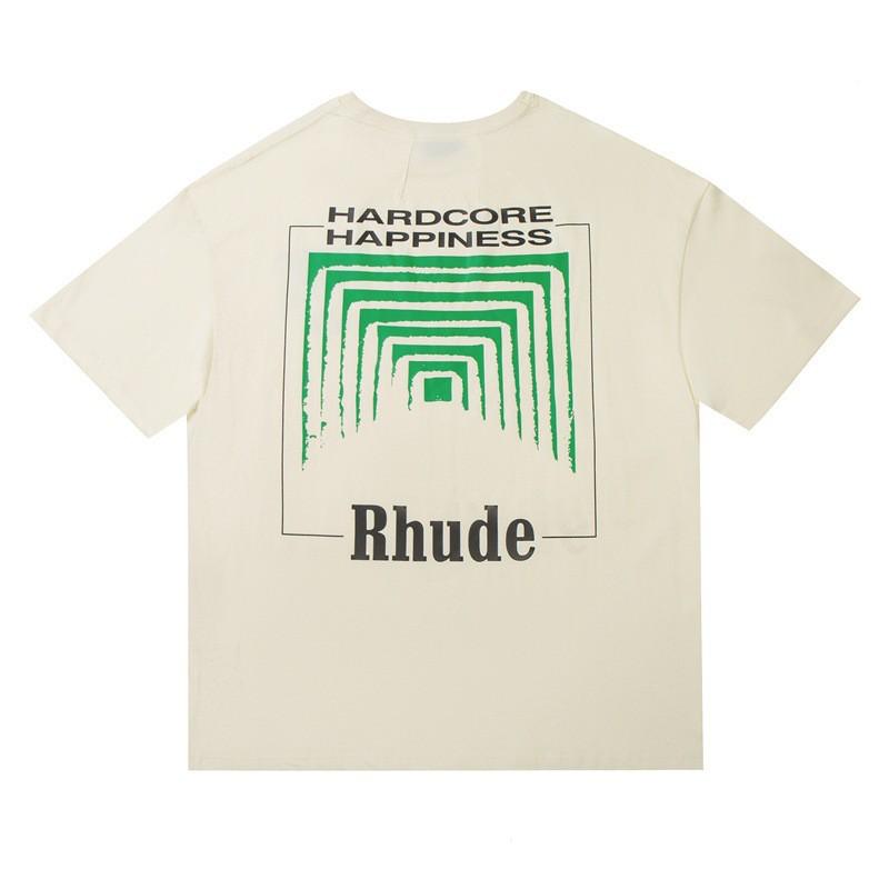 High Street Oversize Couple T-Shirt American Streetwear Print YYZP RHUDE Short Sleeve Tee Teens