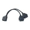 1 Male To 2 Female OBD2 Splitter 30 Cm/ 12 In Length Right Angle Splitter  For Most Vehicle