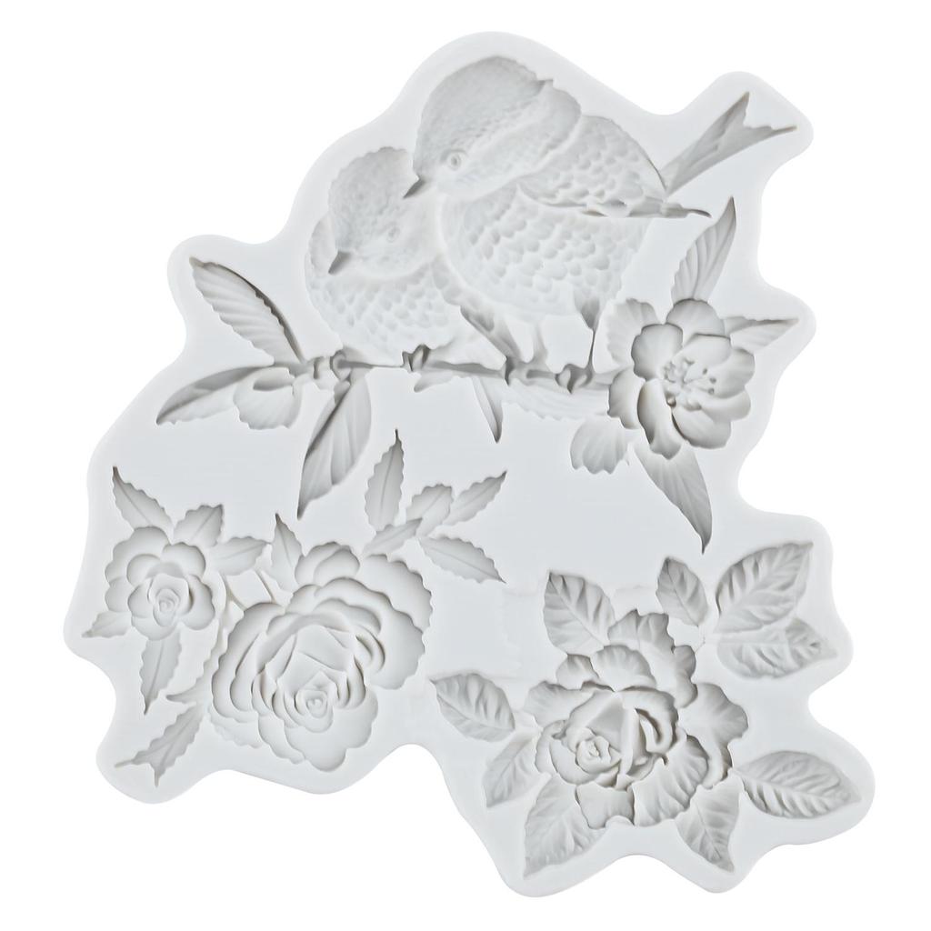 Magpie Silicone Mold Flower Twigs Fondant Molds Cake Decorating Tools Cupcake Topper Candy Resin Clay Chocolate Gumpaste Mold