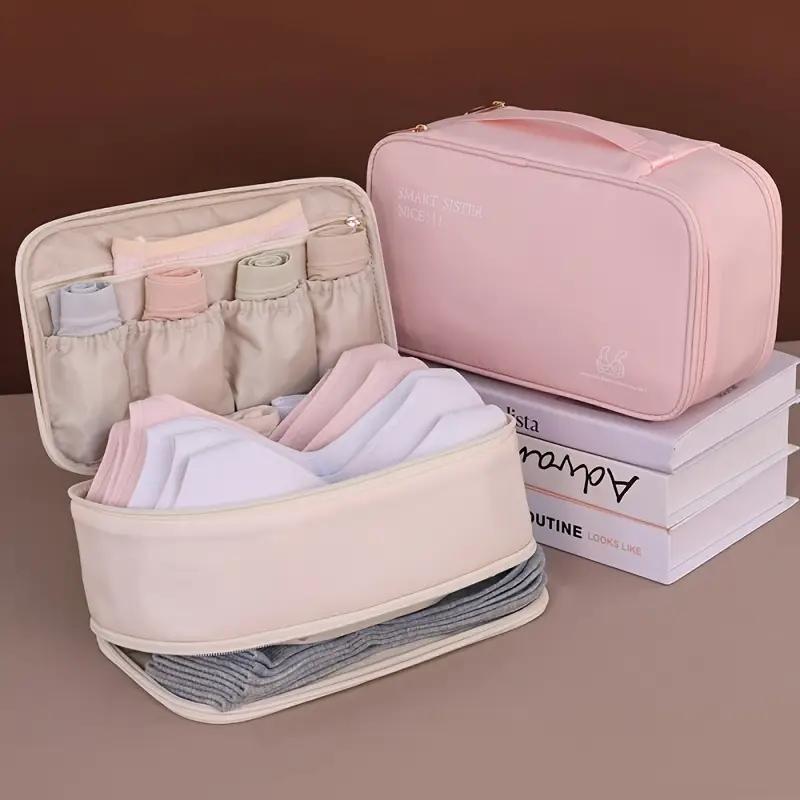 Reiseaufbewahrungstasche Tragbare Unterwäsche Strumpfhose, Socken Organisationstasche, Doppelschichtige Große Kapazität Gepäcktasche Reiseutensilien