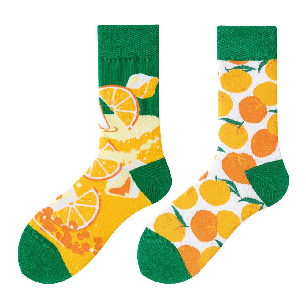 SMLSOX Summer Asymmetrical Mandarin Duck Couple Mid-Calf Colorful Christmas Cotton Fashion Socks