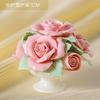 Keramik-Simulations-Blumenkorb-Ornamente Handgefertigte Mini-Blumenkörbe Kreative Kaffeetisch-Wohnzimmer-Tischdekorationen