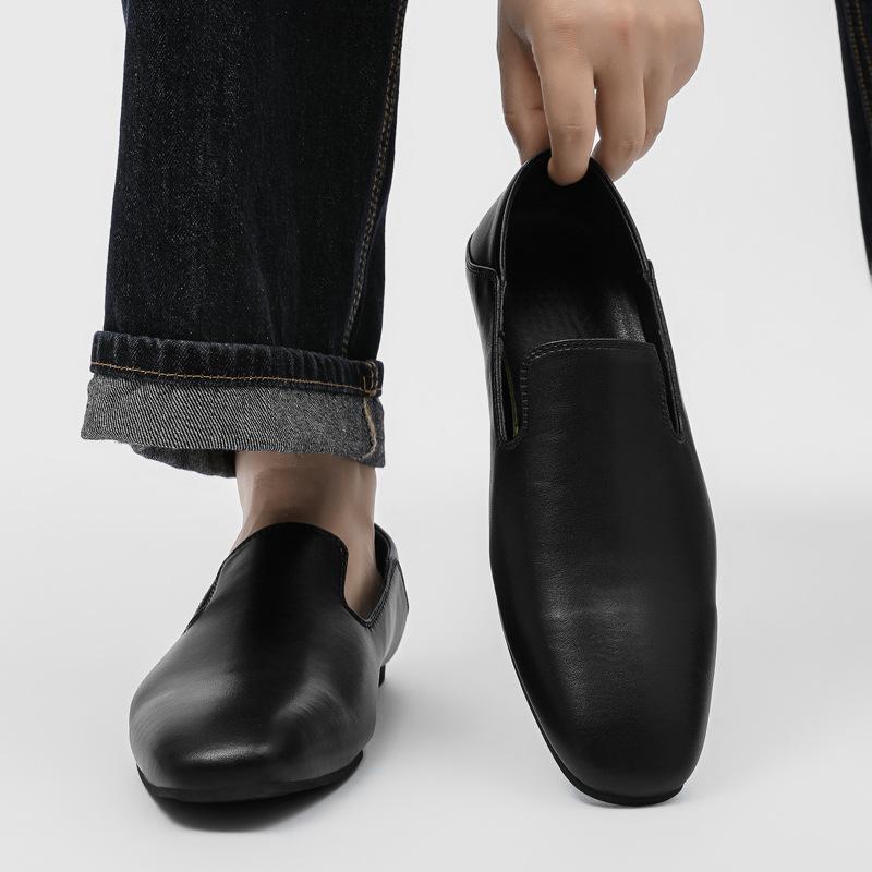 

Doudou shoes loafers summer single thin breathable one-pedal men s shoes 891012 black, blue, brown-J 46 чёрный