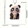 Acrylic Stylish Panda Pendant Whimsical Car Interior Decoration For Keys Bags And