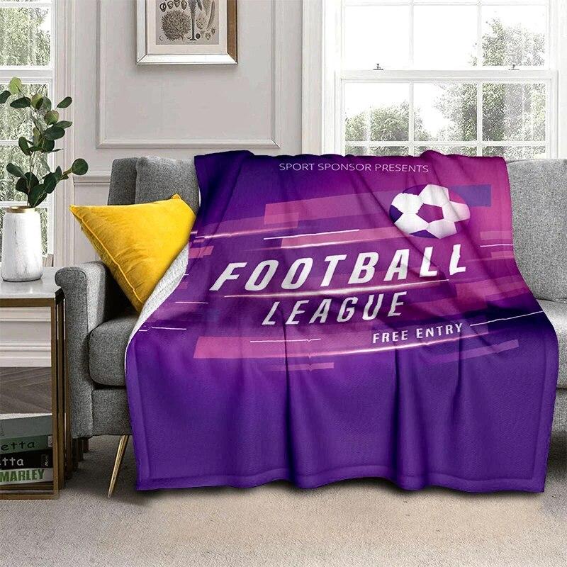 3d fotbal fotbal sportovní silueta vzor manta potah na rozkládací pohovku měkká deka kostkovaná měkká teplá flanel přehazovací deky ventilátory dárek