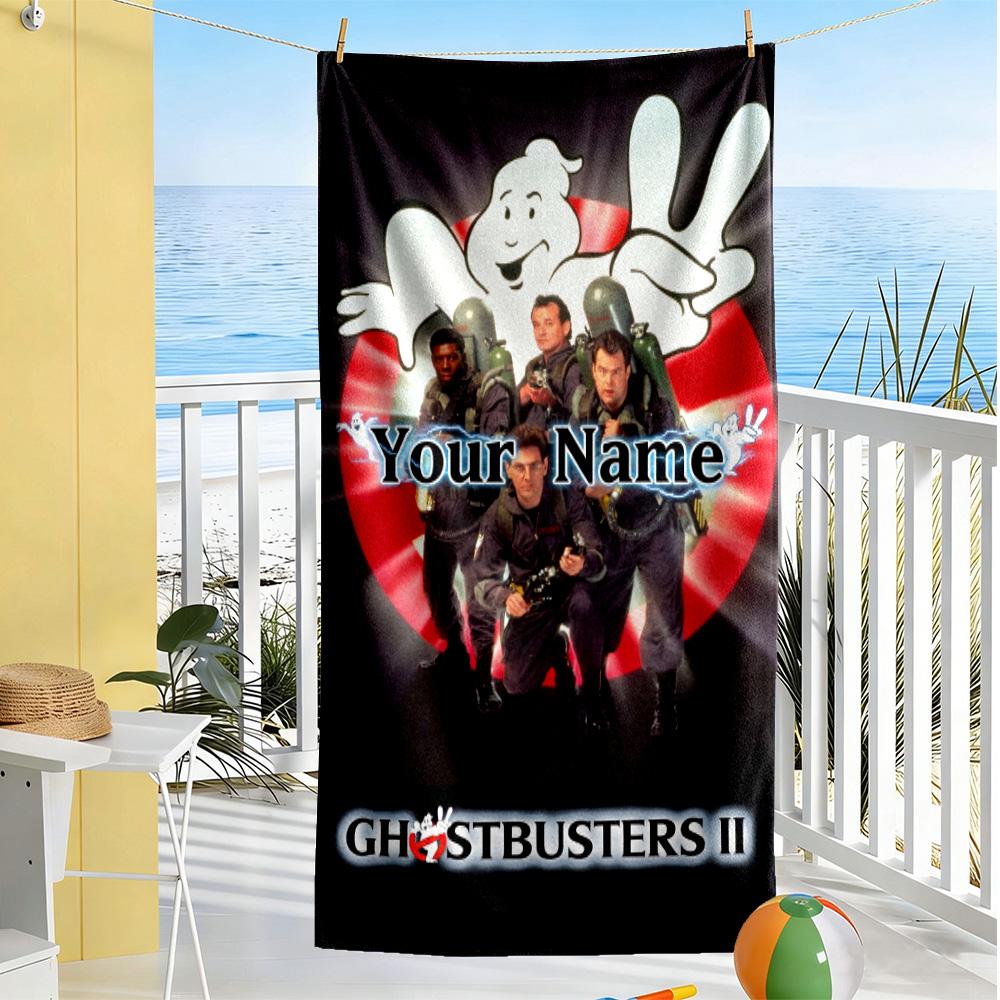 Ghostbusters Customized Name Beach Towel Super Soft Microfiber Quickdry Fabric Suitable for Sports Travel Swimming Yoga Bathroom Beach And Pool
