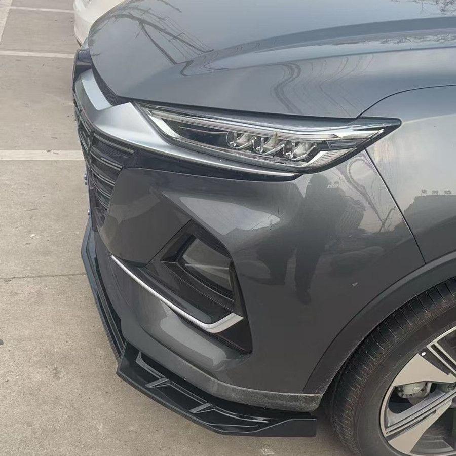 Compatible Front and Rear Bumper Guard for Changan CS75PRO (Models 25-26) - Front Lip and Spoiler Modification. Matte Black
