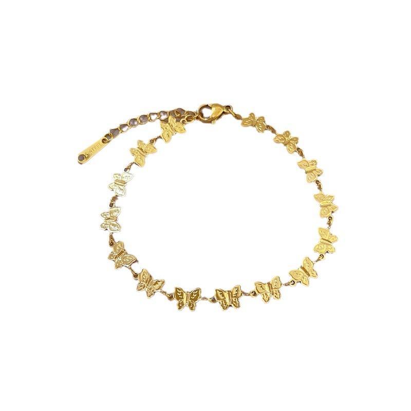 Butterfly Retro Dongdaemun Personalized Minimalist Wind Stove Gold Bracelet Female Retro Girlfriend