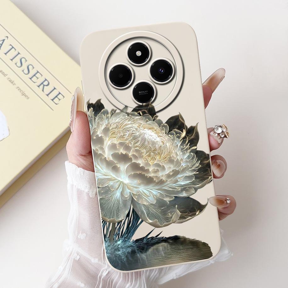 For Xiaomi Redmi 14C 4G Case Poco C75 Fashion Cherry Rose Flower Soft Silicone Cover On Redmi14C Bumper Redmi A4 A3 Pro 5G Funda
