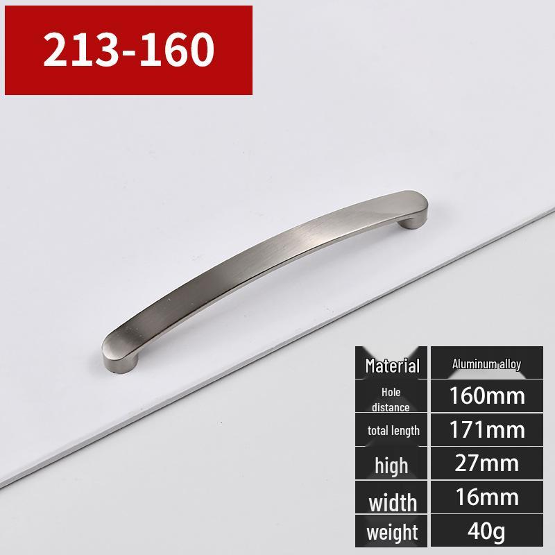 Modern Minimalist Brushed Die-Cast Aluminum Cabinet and Wardrobe Door Handle
