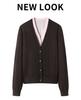 Women's Plus Size V-Neck Knit Wool Cardigan - Long Sleeve Sweater for Autumn and Winter
