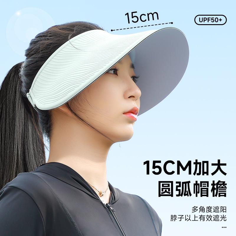 Traceless Integrated Sunscreen Cap Women's Summer Breathable Sunscreen UV Protection Sun Hat Foldable Empty Top Hat Sun Hat