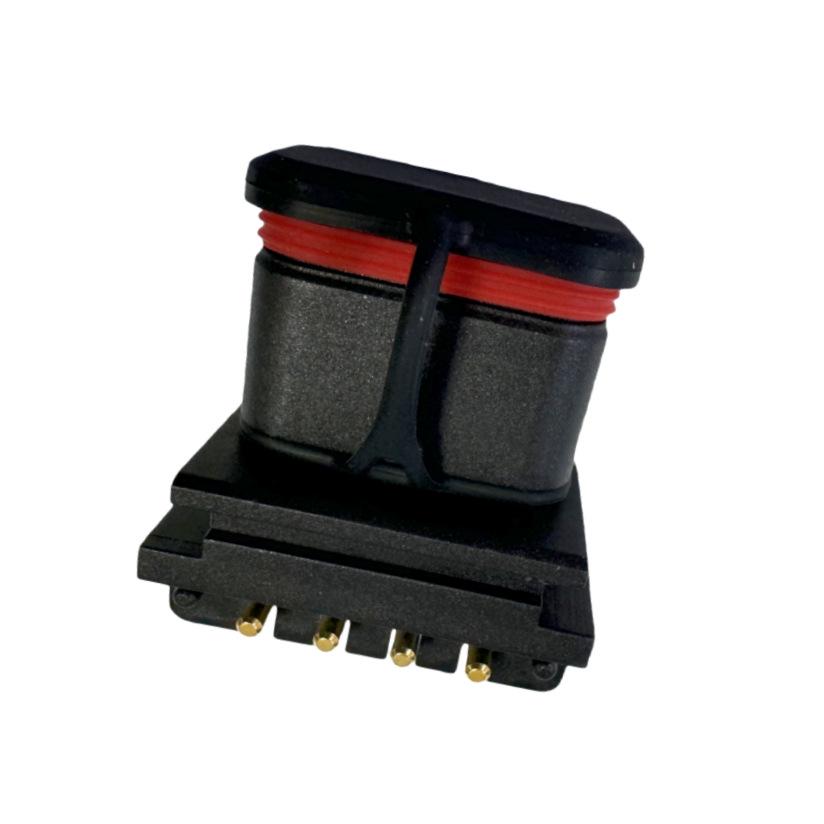 Black PCB Solder Type PV Connector: Board-Mount Female Socket for Photovoltaic/Energy Storage Applications