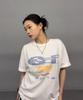 ESCAPEFROM Blue Star Denim Escf Logo Collage Print Oversized Short Sleeve T-Shirt White