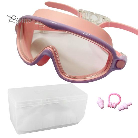 Kids Swim Goggles Anti-Fog UV Protection Leak-Proof Pool Swimming Goggles with Nose Clip Earplugs for Boys Girls Youth Toddler 3-15 Years