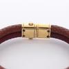 Used LOUIS VUITTON Brasserie Keep It Twice Bracelet M6672E Gold Plated Lizard skin Brown Bordeaux Gold Bordeaux Used