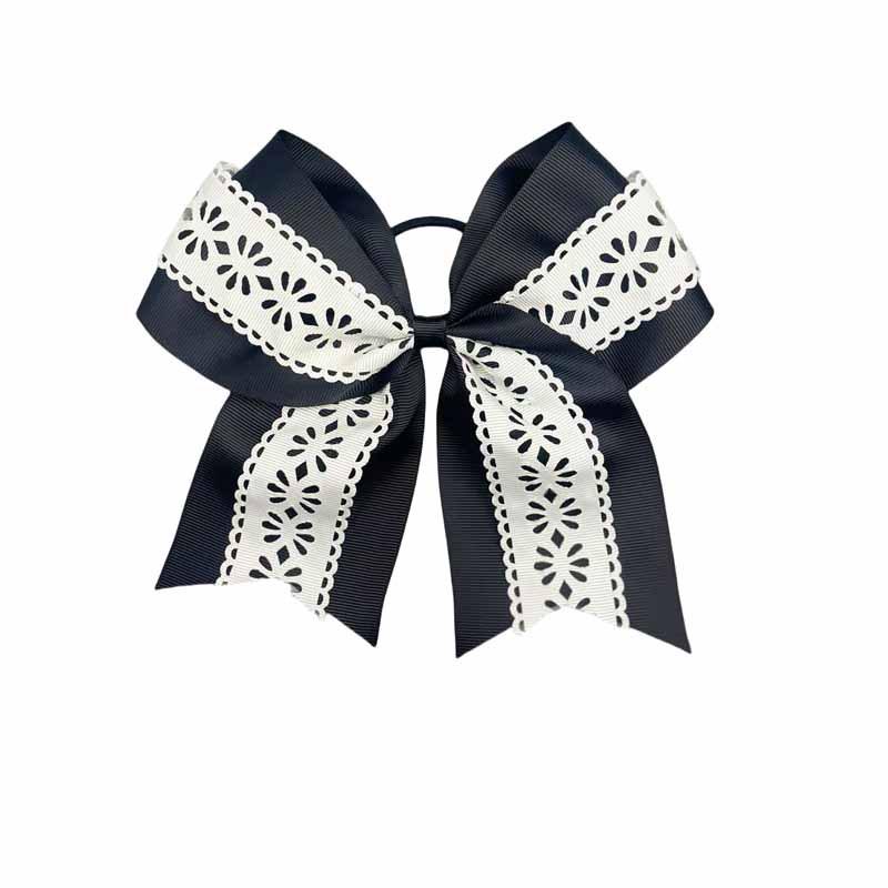 Sweet Lace Bow Double Layer Kids Hair Tie чёрный