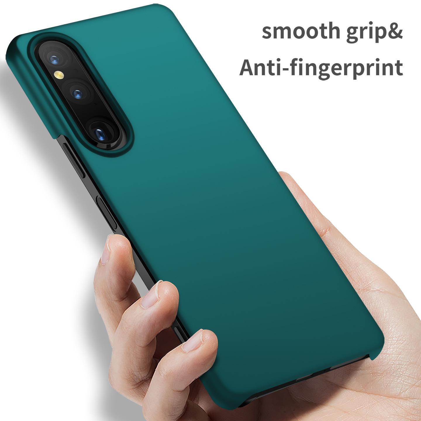 

For Sony Xperia 1 V Solid Color Shockproof Phone Case Hard PC Cell Phone Cover Green