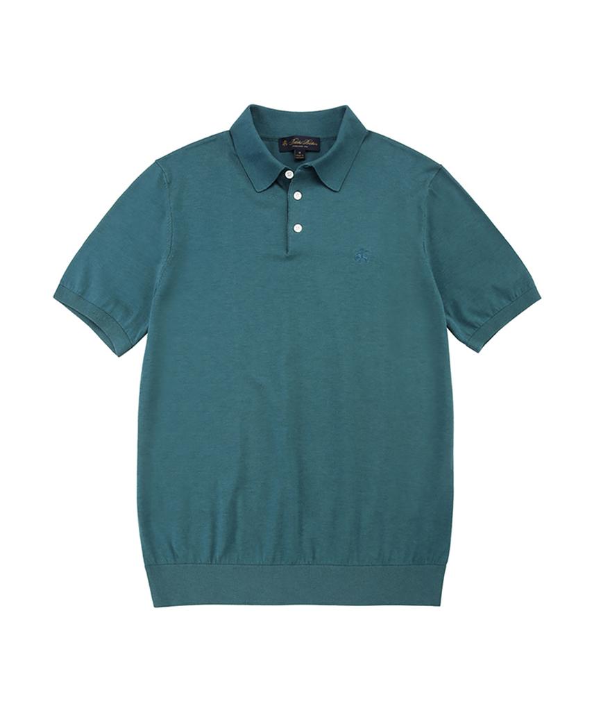 BROOKS BROTHERS Cotton Silk Polo Sweater (Blue) (Bbwtmb1001Ues)