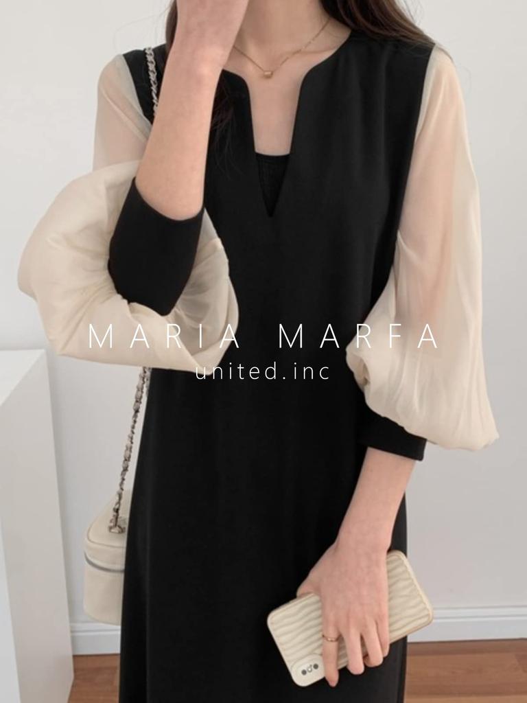 Maria Marfa Skipper Neck Dress with Sheer Chiffon Open Solid Elegant and Stylish Maxi Dress for Comfortable and Office Everyday Loose Long Long