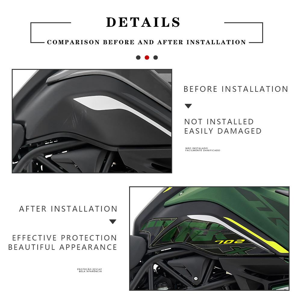 For Benelli TRK 702 X TRK 702X TRK702X 2023-2025 Tank Pad Sticker Motorcycle Tank Protector Decals