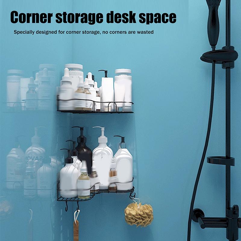 Bathroom Triangular Shelf No Drilling Required Wall-Mounted Kitchen Storage Rack