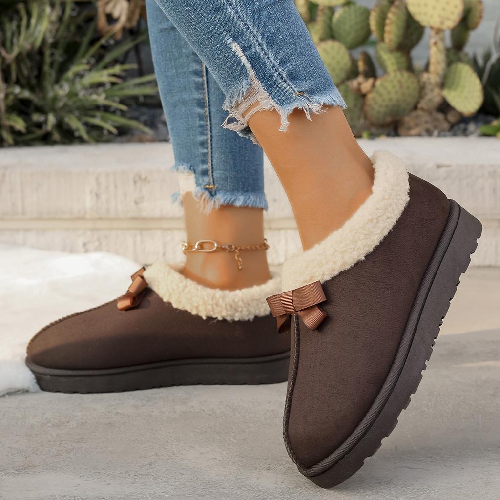 Suede Cotton Shoes Slippers Indoor and Outdoor Shoes with Polished Soles