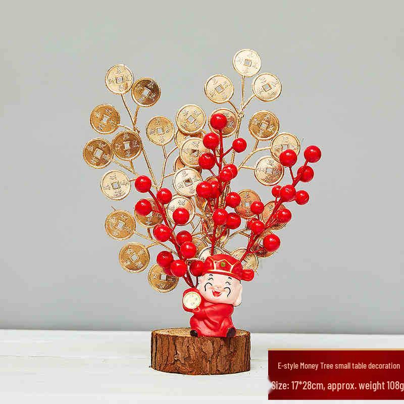 2026 Chinese New Year Red Berry Money Tree Decoration for Spring Festival Photography Prop