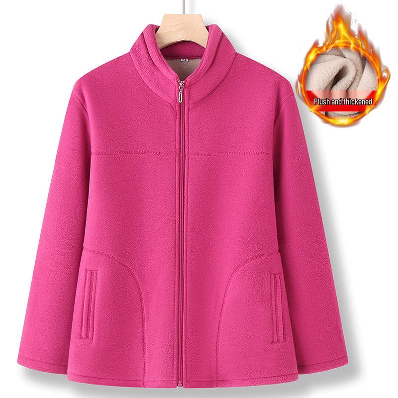 Women's Fleece Hoodie Jacket for Elderly - Winter & Spring Wear