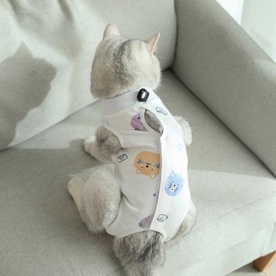 Traje de Destete para Gatos Yousheng Patrón de Dibujos Animados Anti-lameduras Agradable para la Piel Traje de Recuperación Quirúrgica para Gatos Mascotas Suministros para Mascotas