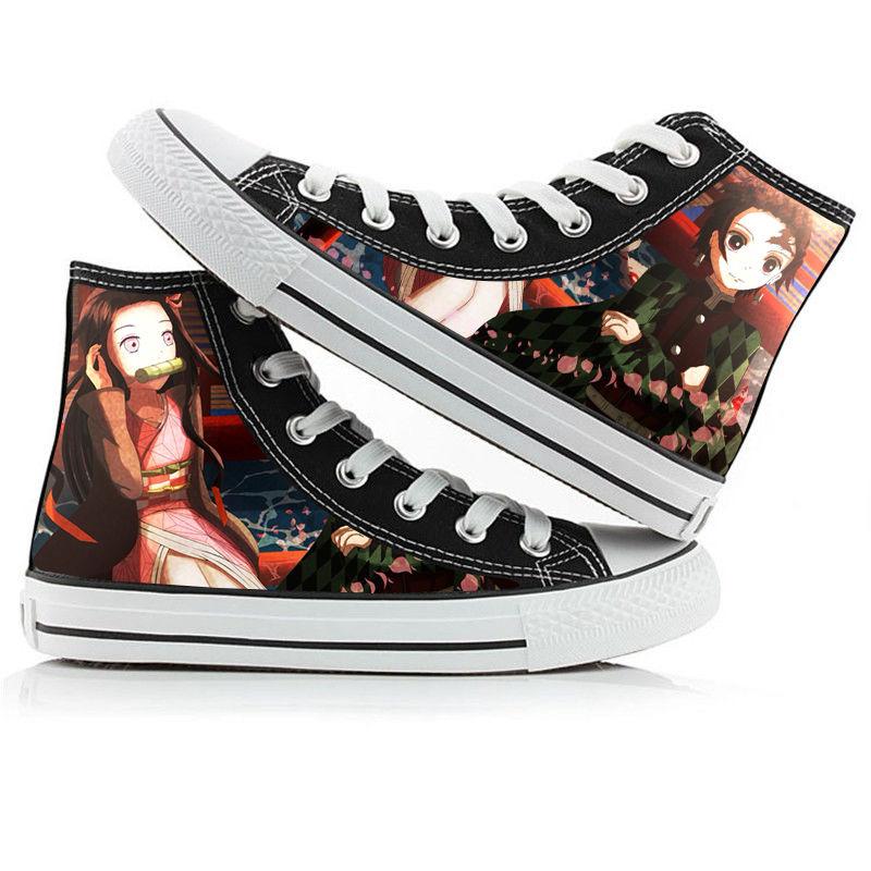 2025 Demon Slayer Print Canvas Schuhe Mode Anime Student Herren Damen Unisex Freizeitschuh Liebhaber Paarschuhe
