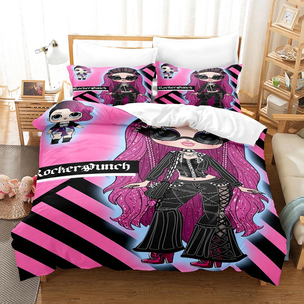 3D Digital Printing Cartoon Surprise Doll Three-Piece Set Bedding Two-Piece Set