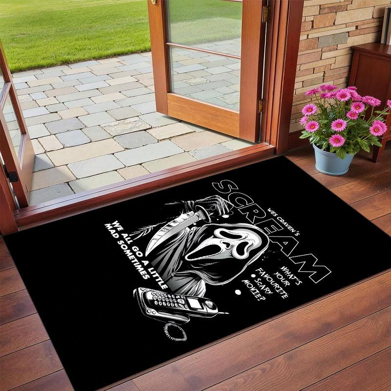 Crystal Velvet Rug Soft Non Slip Indoor Floor Mat Home DecorScream Ghostface