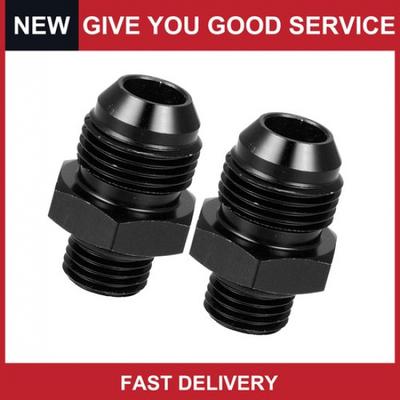 Universal Car Black 8AN Male To M14x1.5mm Male Flare Coupler Fitting Pack of 2