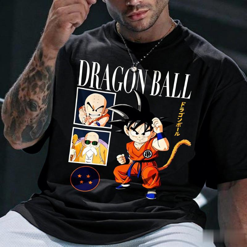 Dragon Ball Anime T-Shirt Herren Damen 2026 Sommer Baumwolle Kurzarm Tee Goku Grafikdruck Lässige Streetwear Tops Y2k Kleidung
